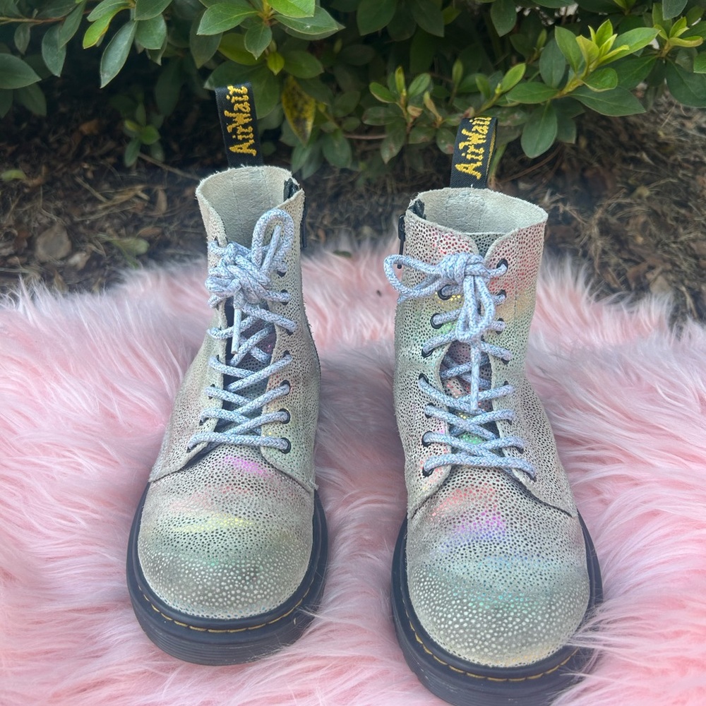 Dr. Martens Silver Holographic Boots